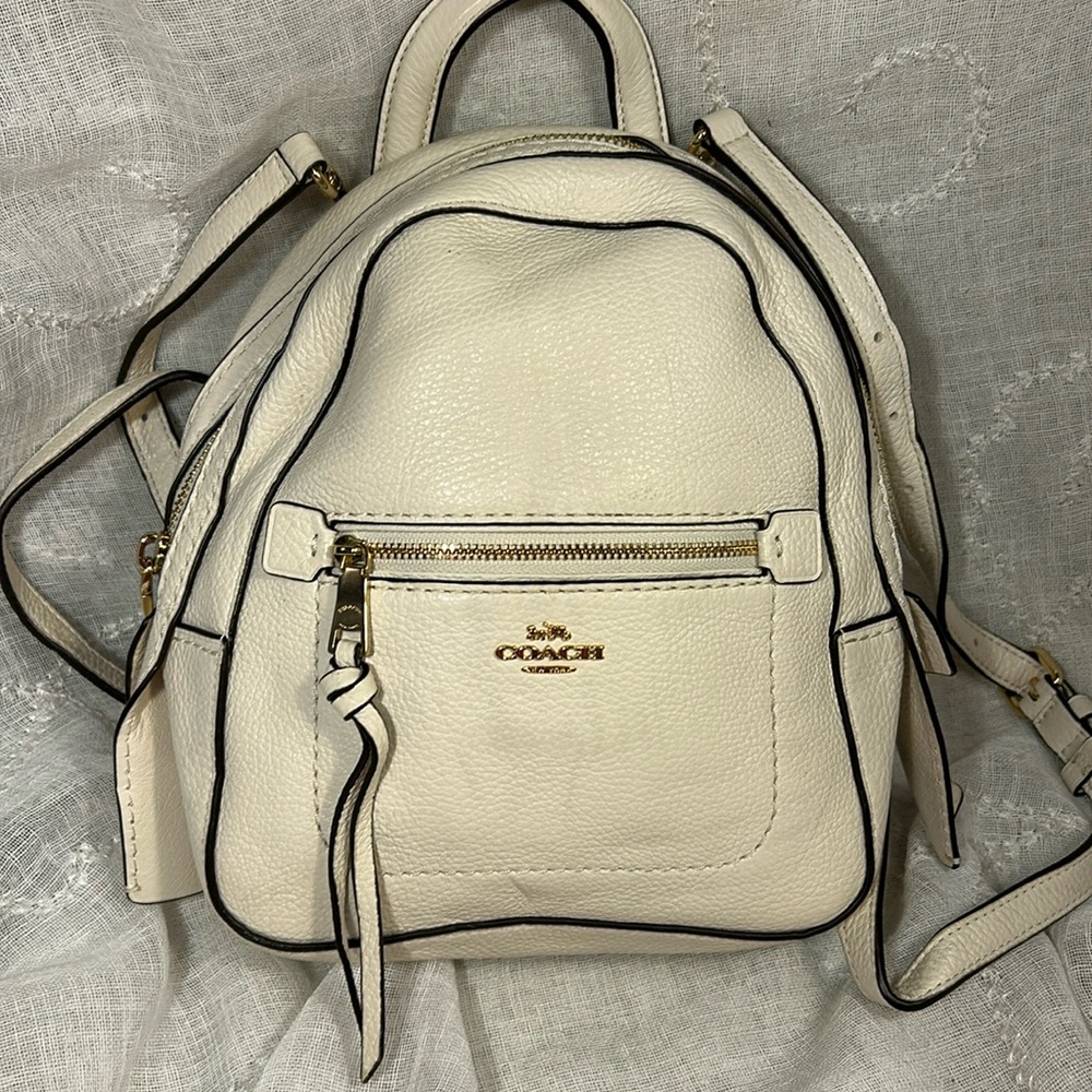 Coach small backpack pebbled leather